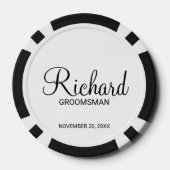 Modern script - speciaal gepersonaliseerd Groomsma Poker Chips (Achterkant)