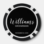 Modern script - speciaal gepersonaliseerd Groomsma Poker Chips (Achterkant)