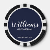 Modern script - speciaal gepersonaliseerd Groomsma Poker Chips (Voorkant)