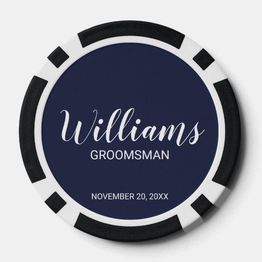 Modern script - speciaal gepersonaliseerd Groomsma Poker Chips (Achterkant)