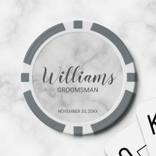 Modern script - speciaal gepersonaliseerd Groomsma Poker Chips