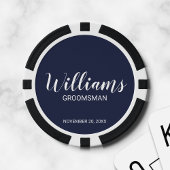 Modern script - speciaal gepersonaliseerd Groomsma Poker Chips