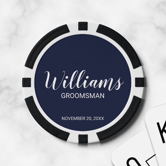 Modern script - speciaal gepersonaliseerd Groomsma Poker Chips