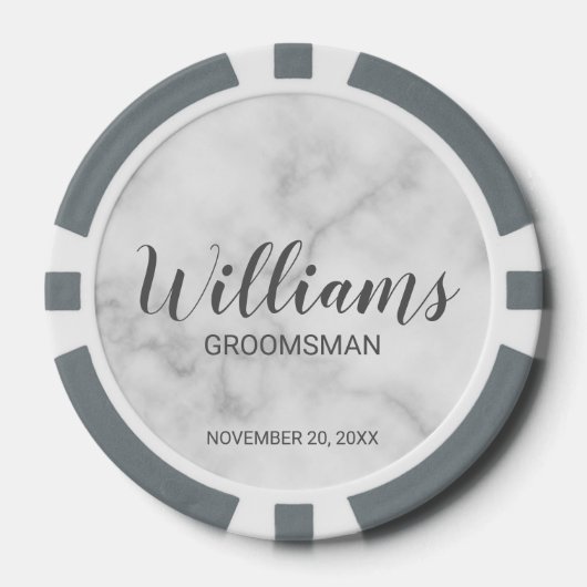 Modern script - speciaal gepersonaliseerd Groomsma Poker Chips (Voorkant)