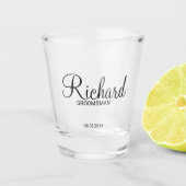 Modern script - speciaal gepersonaliseerd Groomsma Shot Glas (Voorkant)