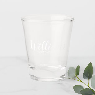Modern script - speciaal gepersonaliseerd Groomsma Shot Glas