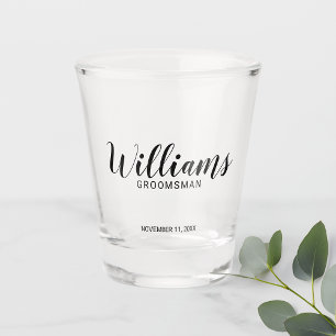 Modern script - speciaal gepersonaliseerd Groomsma Shot Glas