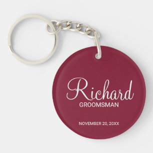 Modern script - speciaal gepersonaliseerd Groomsma Sleutelhanger