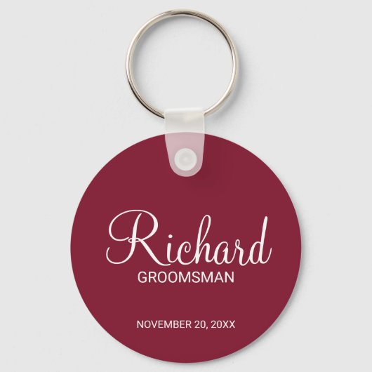 Modern script - speciaal gepersonaliseerd Groomsma Sleutelhanger (Voorkant)