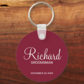 Modern script - speciaal gepersonaliseerd Groomsma Sleutelhanger (Voorkant)