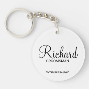 Modern script - speciaal gepersonaliseerd Groomsma Sleutelhanger