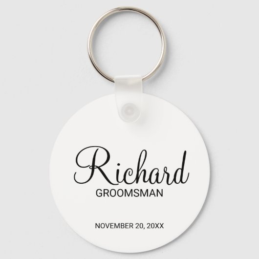 Modern script - speciaal gepersonaliseerd Groomsma Sleutelhanger (Voorkant)