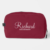 Modern script - speciaal gepersonaliseerd Groomsma Toilettasje (Voorkant)
