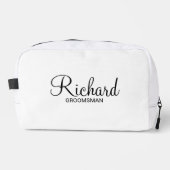 Modern script - speciaal gepersonaliseerd Groomsma Toilettasje (Voorkant)