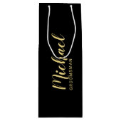 Modern script - speciaal gepersonaliseerd Groomsma Wijn Cadeautas (Voorkant)