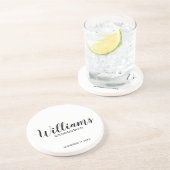 Modern script - speciaal gepersonaliseerd Groomsma Zandsteen Onderzetter (Zijkant)