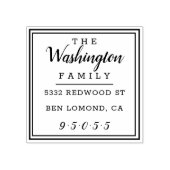 Modern Script Square familienaam retouradres Rubberstempel (Afrduk)