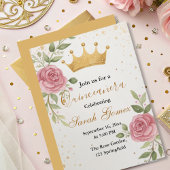 Modern Script Stijlvolle Chic Gold Floral Verjaard Kaart