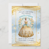 Modern script Stijlvolle chique gouden jurk verjaa Kaart (Voorkant)