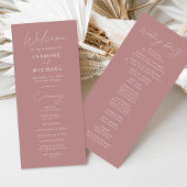 Modern Script Stof Roze Huwelijksprogramma