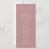 Modern Script Stof Roze Huwelijksprogramma (Achterkant)