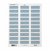 Modern Script Stofblauw Doop Retouradres Etiket (Full Sheet)