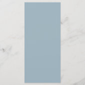 Modern Script Stofblauw Trouwmenu Programmakaart (Achterkant)
