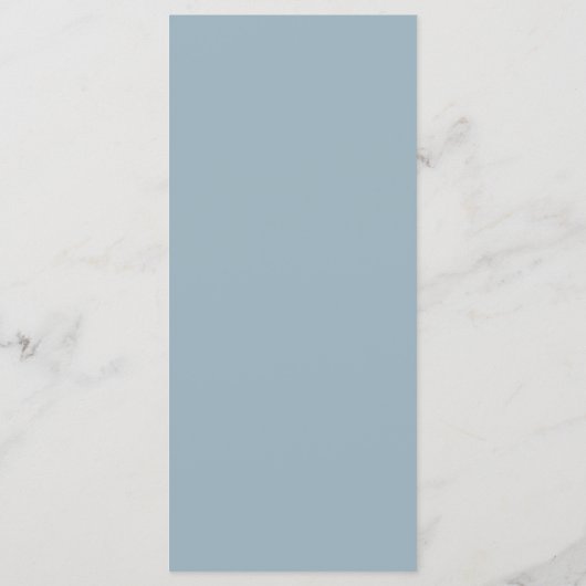 Modern Script Stofblauw Trouwmenu Programmakaart (Achterkant)