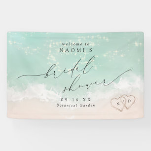 Modern Script strand harten vrijgezellenfeest welk Spandoek