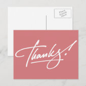Modern Script Strawberry Ice Thank You Card Briefkaart (Voorkant / Achterkant)