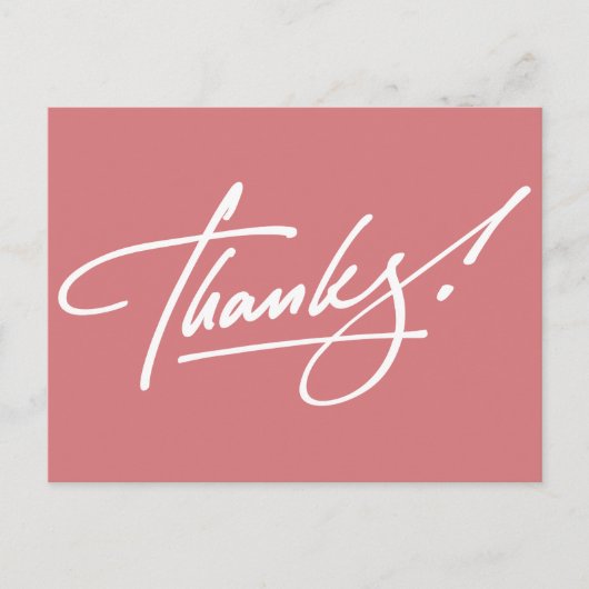 Modern Script Strawberry Ice Thank You Card Briefkaart (Voorkant)