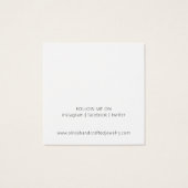 Modern Script Stud Oorbel Display Kaart (Achterkant)