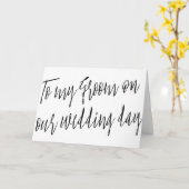 Modern Script Style "Aan mijn bruidegom op onze br Kaart (Gele Bloem)