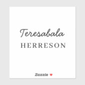 Modern Script Stylish Monogram Design Sticker (Vel)