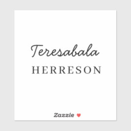 Modern Script Stylish Monogram Design Sticker