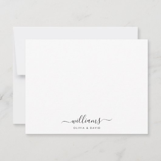 Modern Script & Swash Monogram Koppel Stationery Notitiekaartje (Voorkant)
