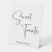 Modern Script Sweet Treats Reclamebord Met Voetstuk (Voorkant)
