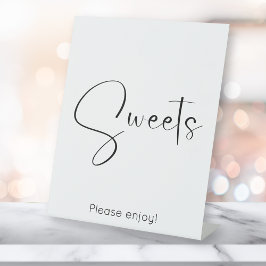 Modern Script Sweets Reclamebord Met Voetstuk