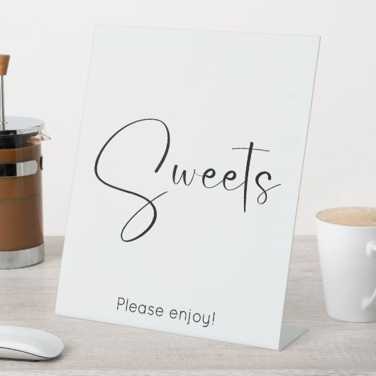 Modern Script Sweets Reclamebord Met Voetstuk (Insitu)