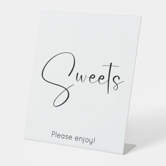 Modern Script Sweets Reclamebord Met Voetstuk (Voorkant)