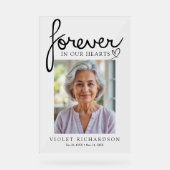 Modern Script Sympathy Photo Memorial Acryl Bord (Voorkant)