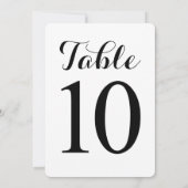 Modern Script Tafel 10 | Tafel Nummerskaart Kaart (Achterkant)