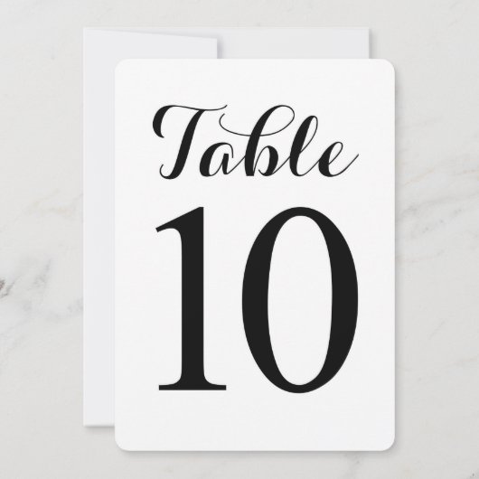 Modern Script Tafel 10 | Tafelnummerkaart Kaart (Achterkant)