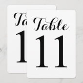 Modern Script Tafel 11 | Tafel Nummers Kaart (Voorkant / Achterkant)