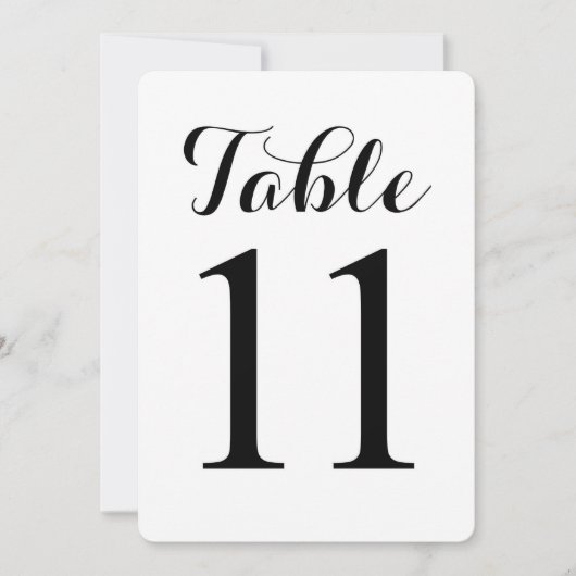 Modern Script Tafel 11 | Tafel Nummers Kaart (Voorkant)