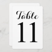 Modern Script Tafel 11 | Tafel Nummerskaart Kaart (Voorkant / Achterkant)