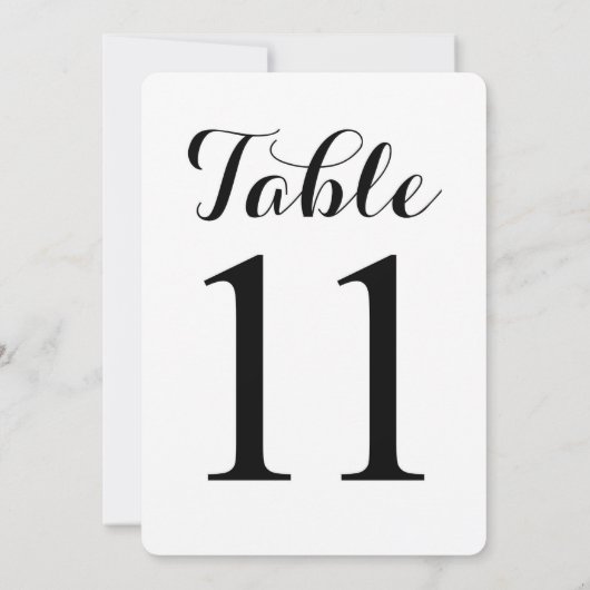 Modern Script Tafel 11 | Tafel Nummerskaart Kaart (Achterkant)