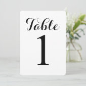 Modern Script Tafel 1 | Tafel Nummers Kaart (Staand voorkant)