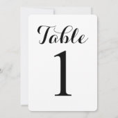 Modern Script Tafel 1 | Tafel Nummerskaart Kaart (Achterkant)
