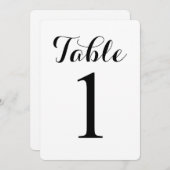 Modern Script Tafel 1 | Tafelnummerkaart Kaart (Voorkant / Achterkant)